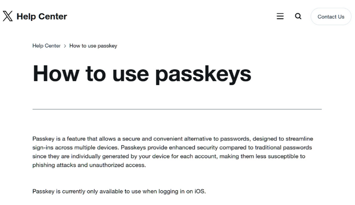 镜铁区苹果维修店铺分享iOS用户如何通过通行密钥(Passkey)登录 